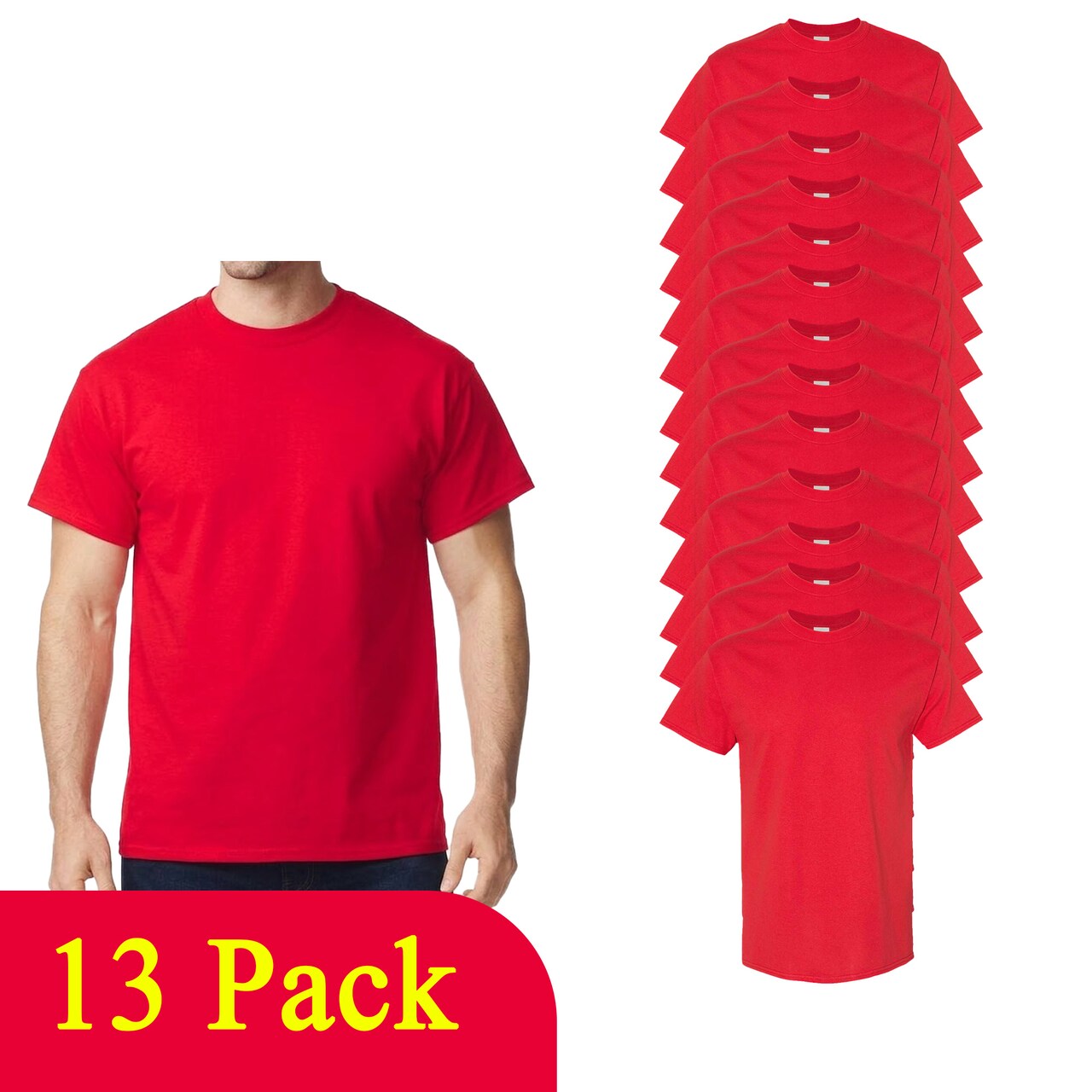 Gildan Heavy Cotton DIY T-Shirt Value Pack, Red Multi Count Pack Project Blanks